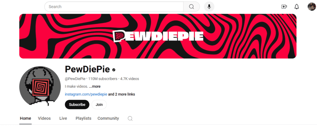 pewdiepie youtube channel name