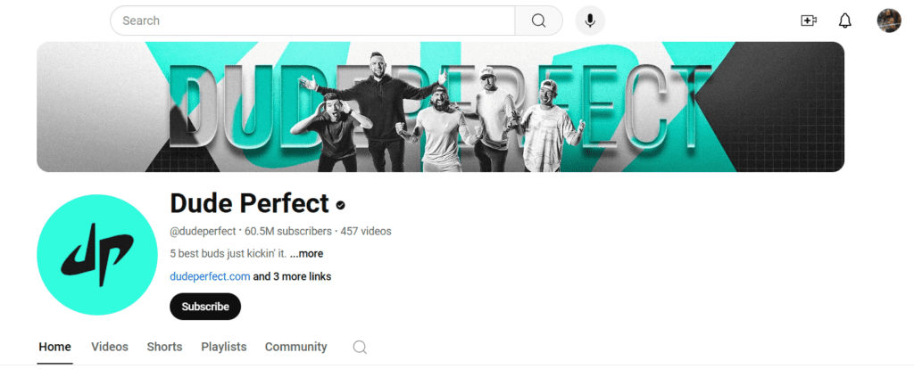 youtube channel name dude perfect