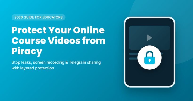 Protect online course videos from piracy – lock icon on a course video in a mobile app