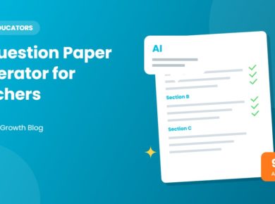 AI assistant drafting a teacher question paper with sections and an auto-graded test score