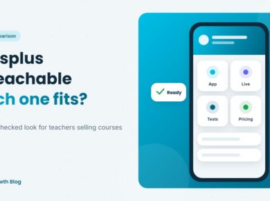 Featured graphic comparing Classplus and Teachable for Indian educators