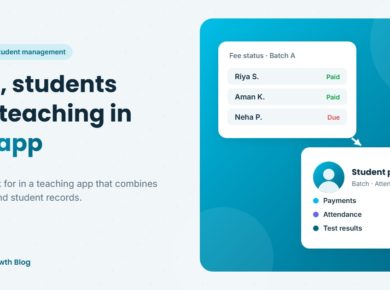 Teaching app with payments and student management: fees, students and teaching in one app