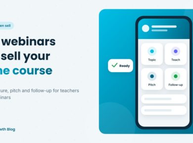 Featured graphic on using free webinars to sell online courses